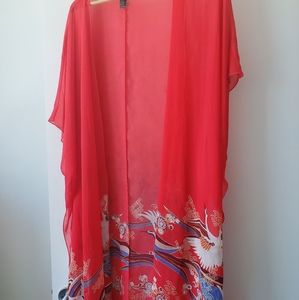Red crane caftan